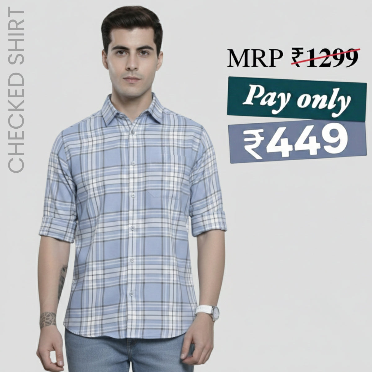 Premium Cotton Checked Shirt – Casual & Office Wear|CS-08